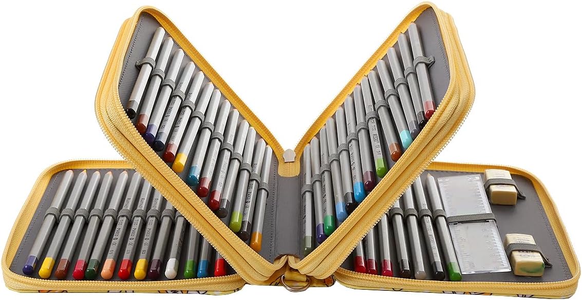 Estuche lápices 72 pzas con patrón múltiples capas