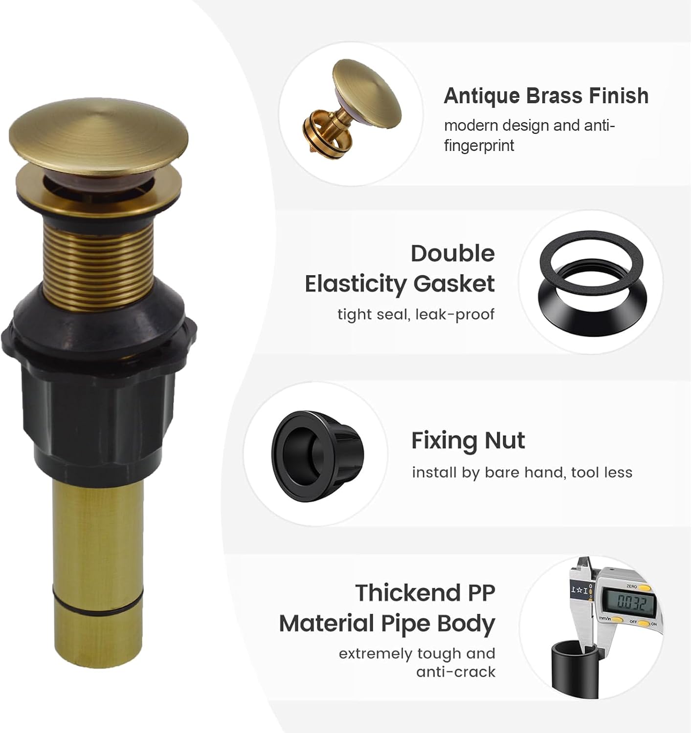 Desagüe baño sin desbordamiento tapón latón acero inox colador