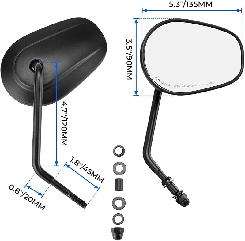 Espejos lágrima 0.315pulg para Harley Sportster