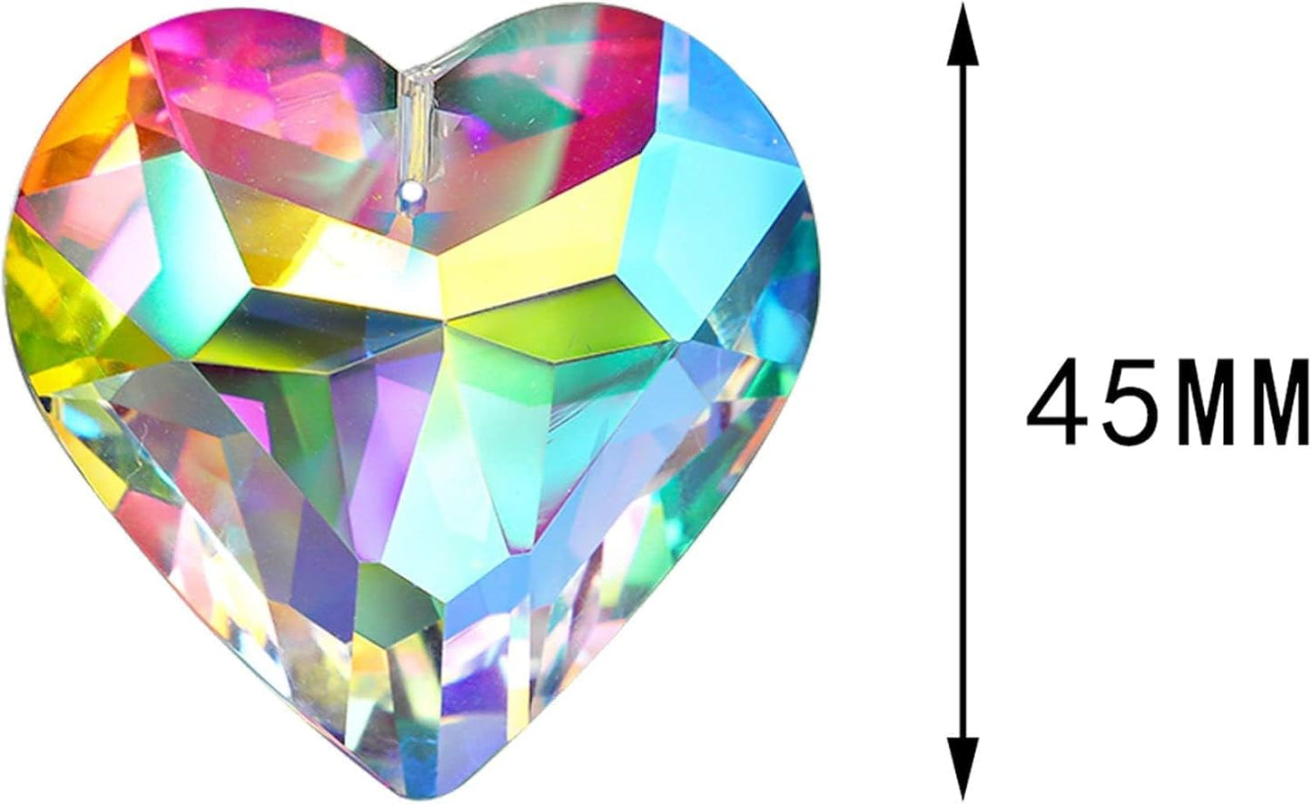 6 Pzas Cristal Corazón Prismático Colgante Ventana