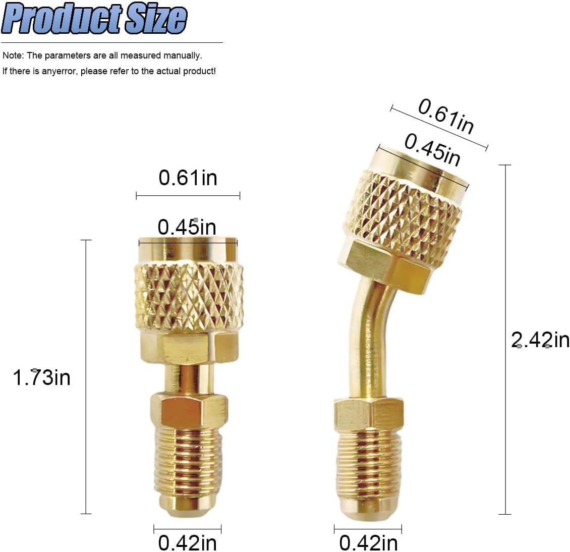 Adaptador R410A coche Mini Split hembra 5/16 a macho 1/4