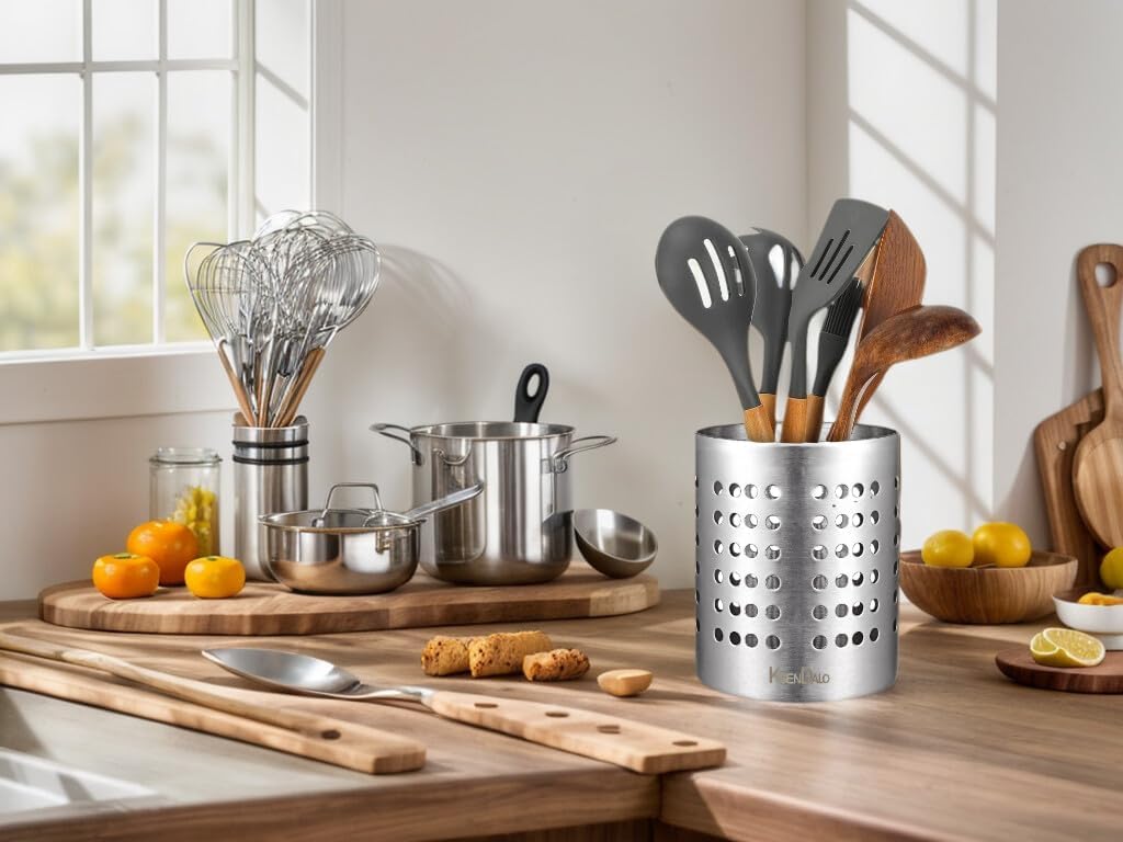 Set soportes utensilios acero inox SUS304 cocina