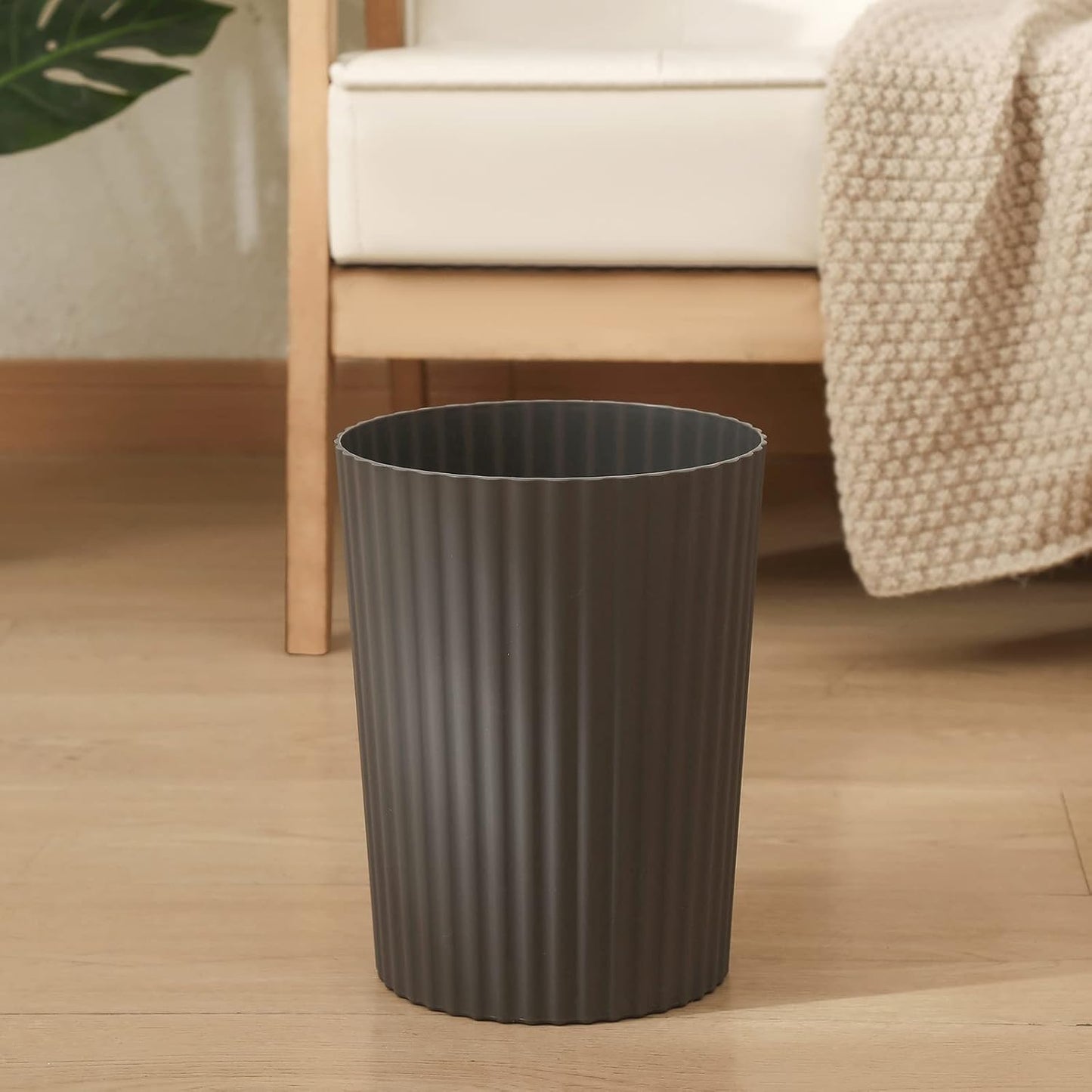 Cubo basura plástico redondo 4 pzas gris oscuro