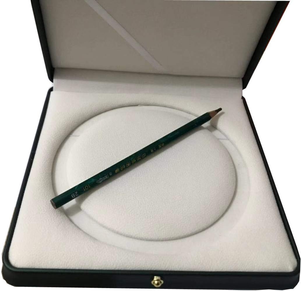 Caja cuero vitrina soporte joyas boda collar perlas