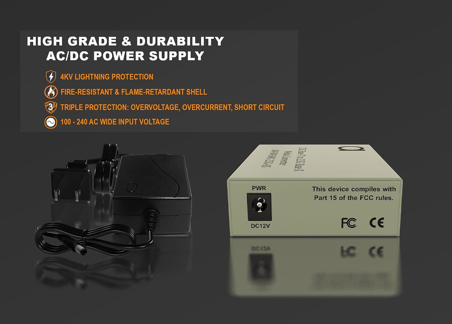 Convertidor Ethernet a fibra 2.5G SFP dual 1G 100Mbps