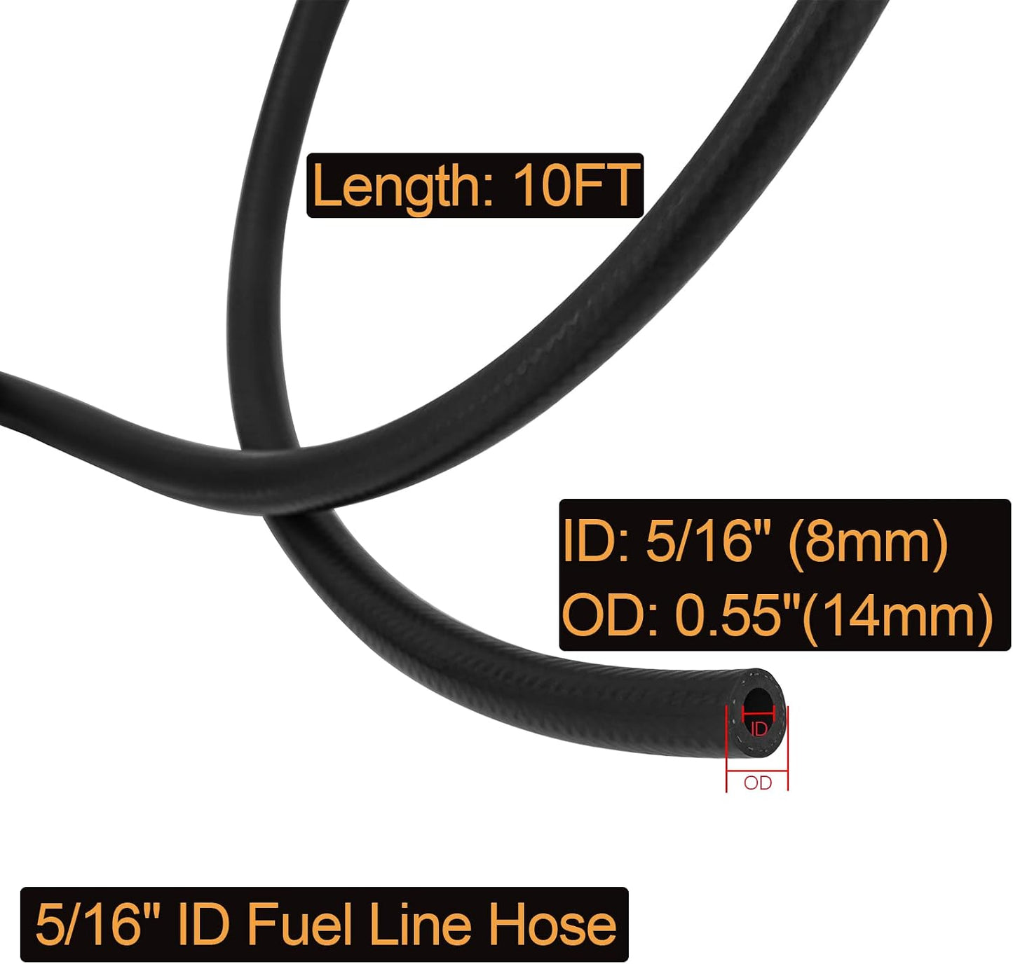 Manguera combustible 5/16" ID SAE 30R7 150psi 10'