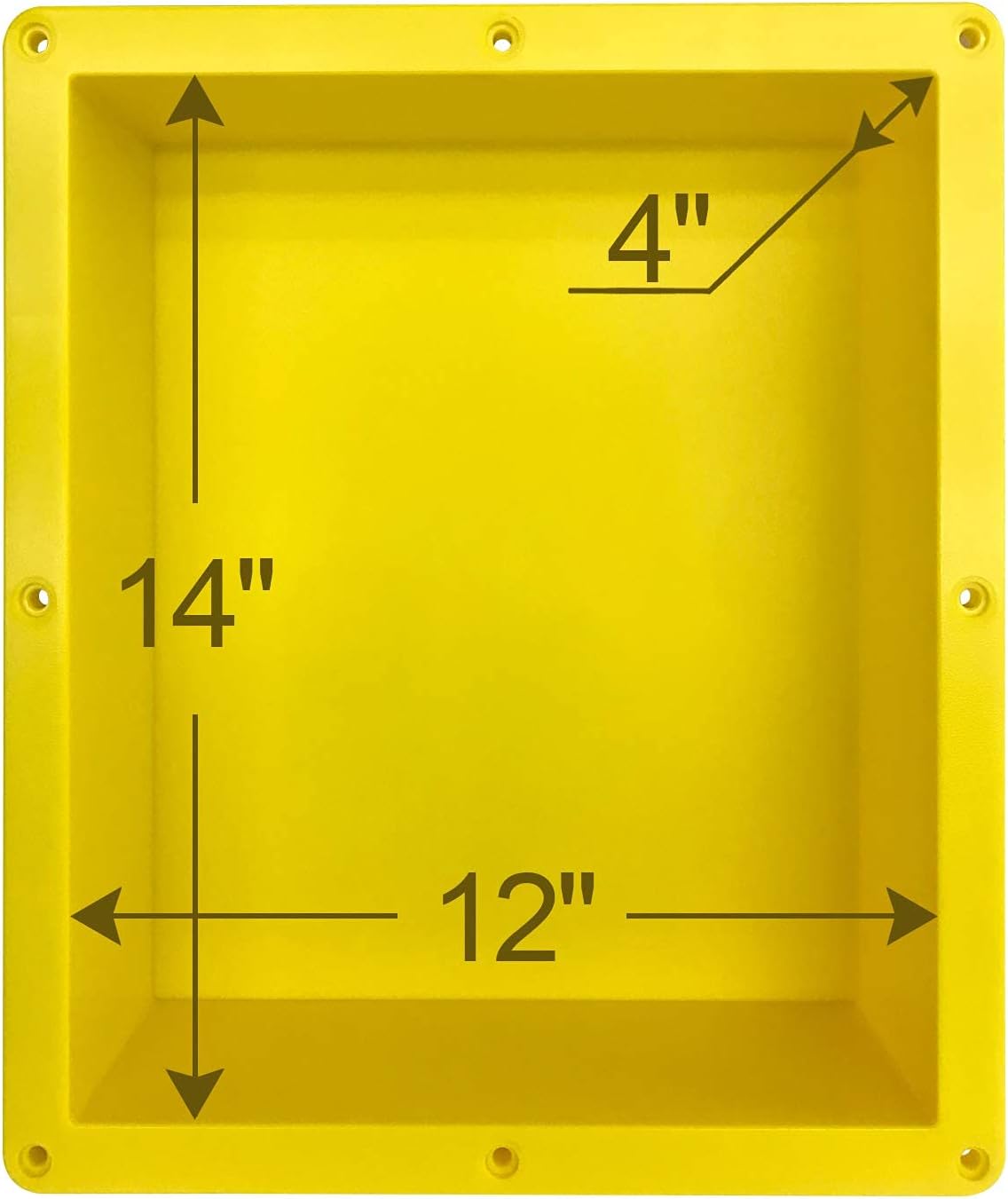 Nicho ducha 16x14" baño rectangular amarillo