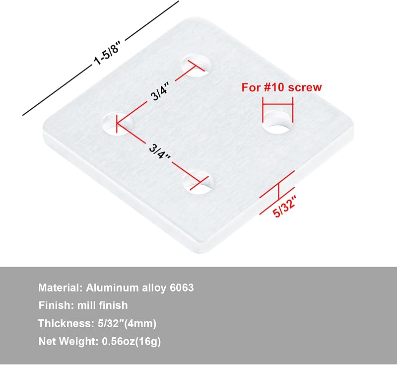 8 Pzas Placas Unión Planas para Perfil Aluminio 2020 2040