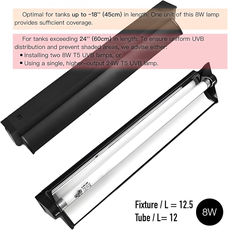 Luz UVB T5 reptiles 10.0 8W 12pulg tira lineal