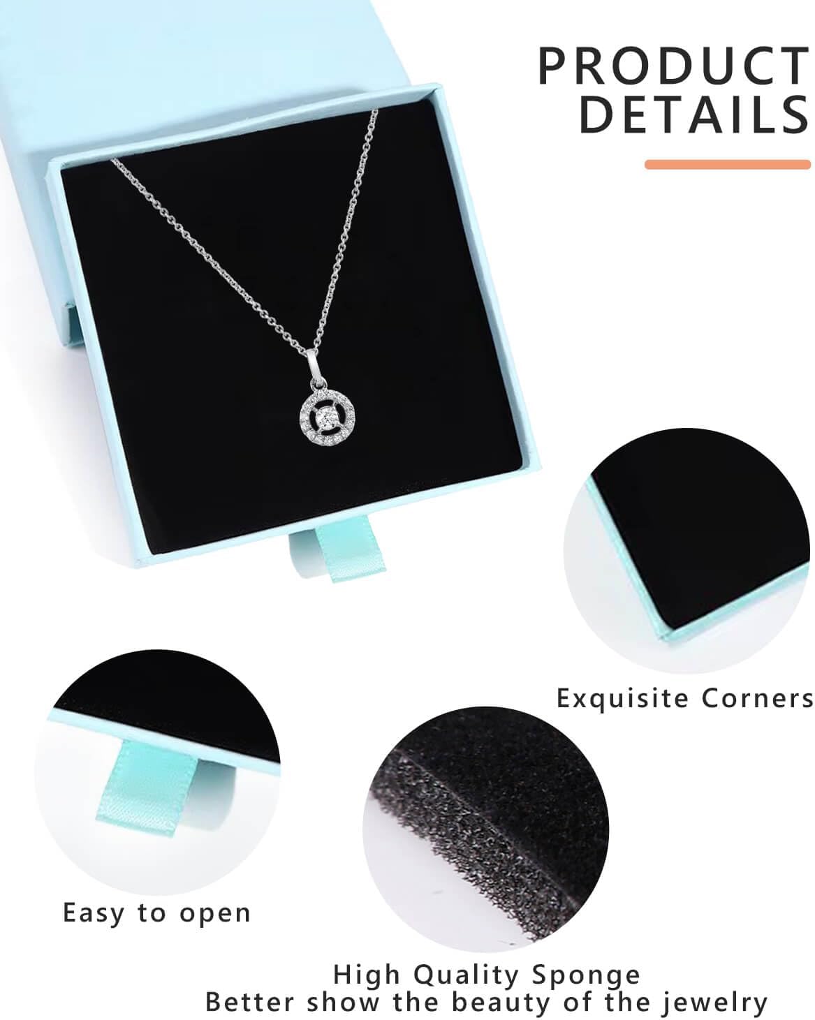 2 Cajas Regalo Joyería 3.1x3.1" Rosa Azul