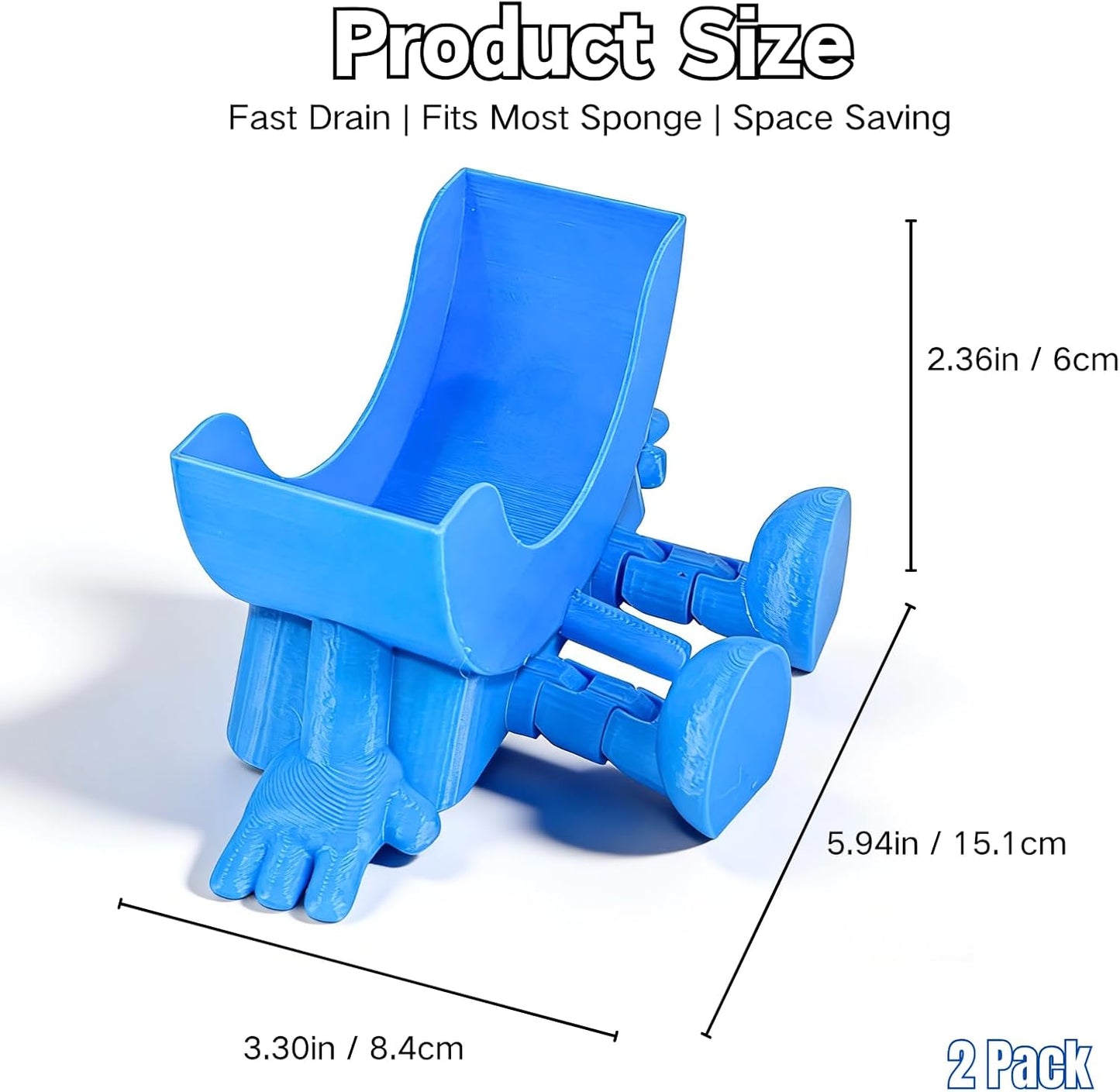 2 Pzas Soportes Esponja Colgantes con Drenaje 3D