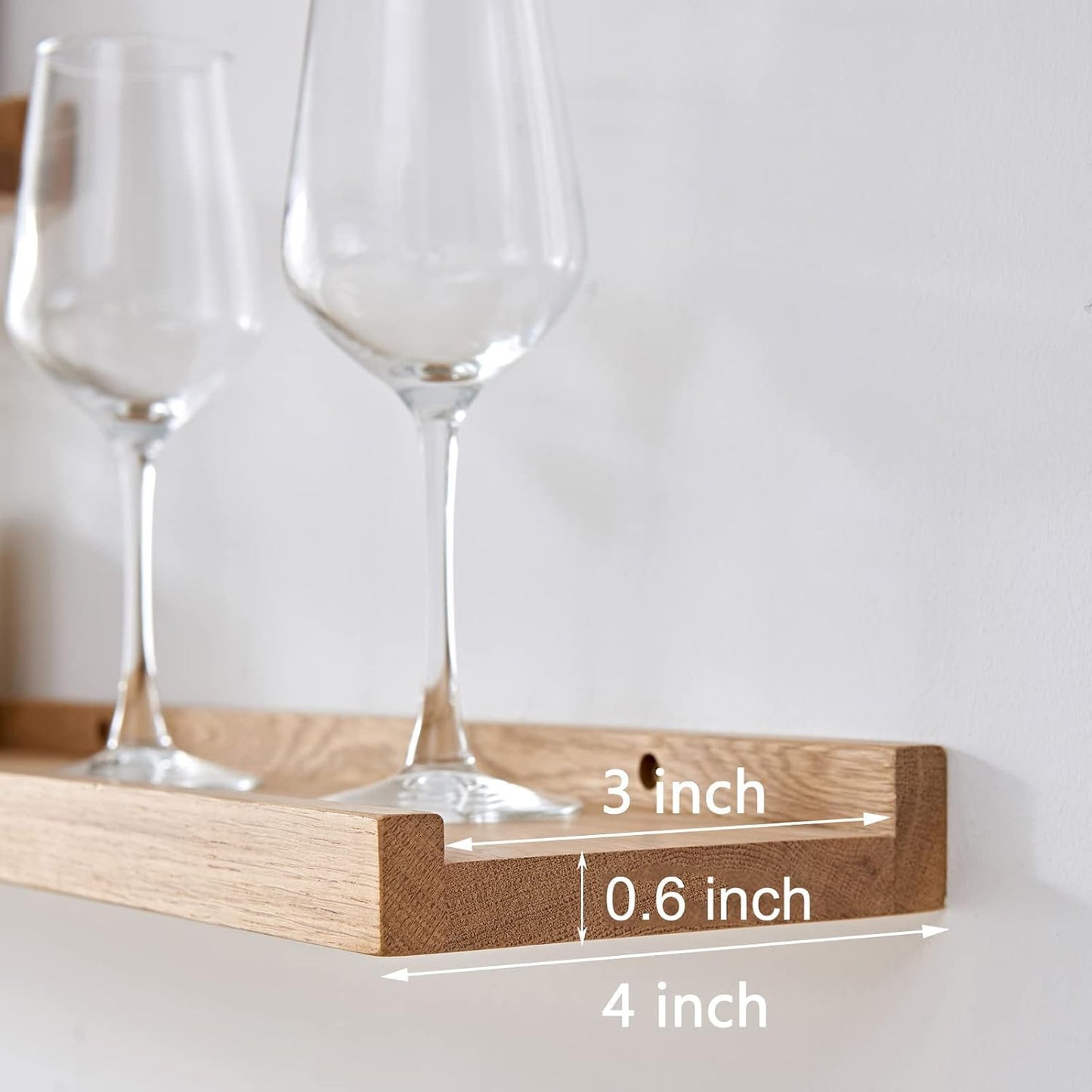 Estantes flotantes madera roble 12pulg set 3 dormitorio