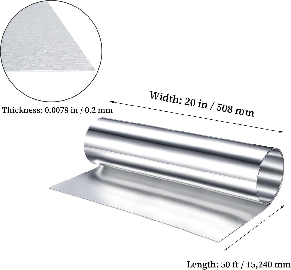 Rollo aluminio intermitente 32-20pulg x50pies 0.0078pulg