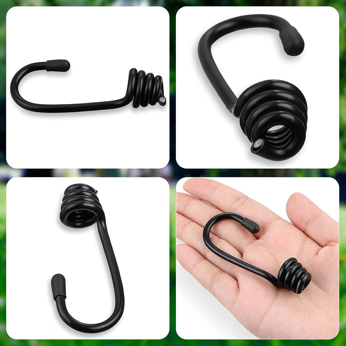 20 Ganchos Elásticos Plástico 1/4pulg Espiral Cuerda