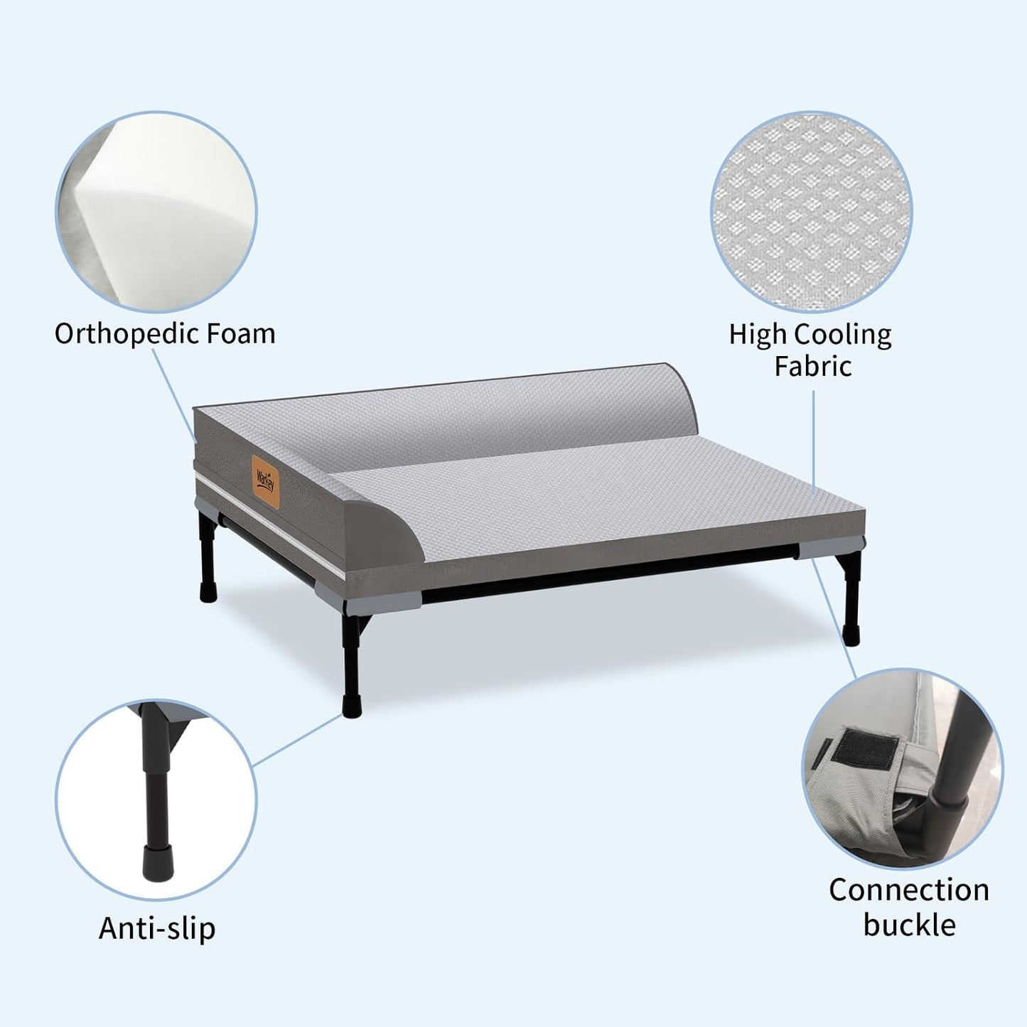 Cama elevada para perros grandes ortopédica con funda lavable malla