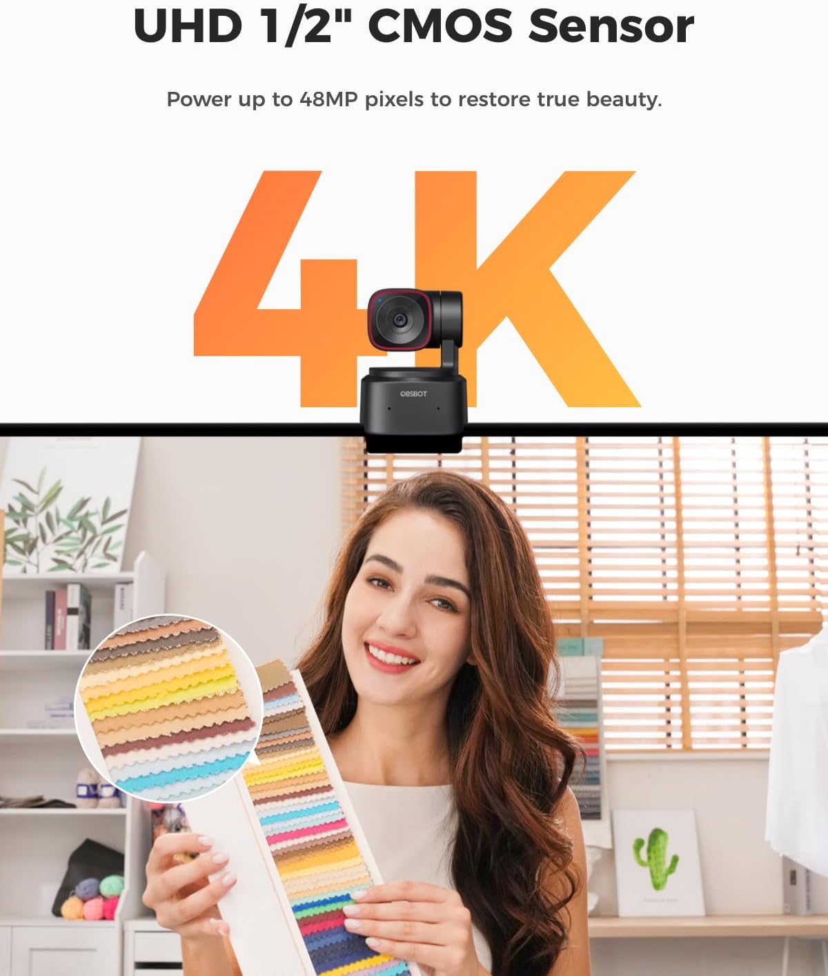 Cámara web 4K PTZ AI con gestos 60 FPS HDR
