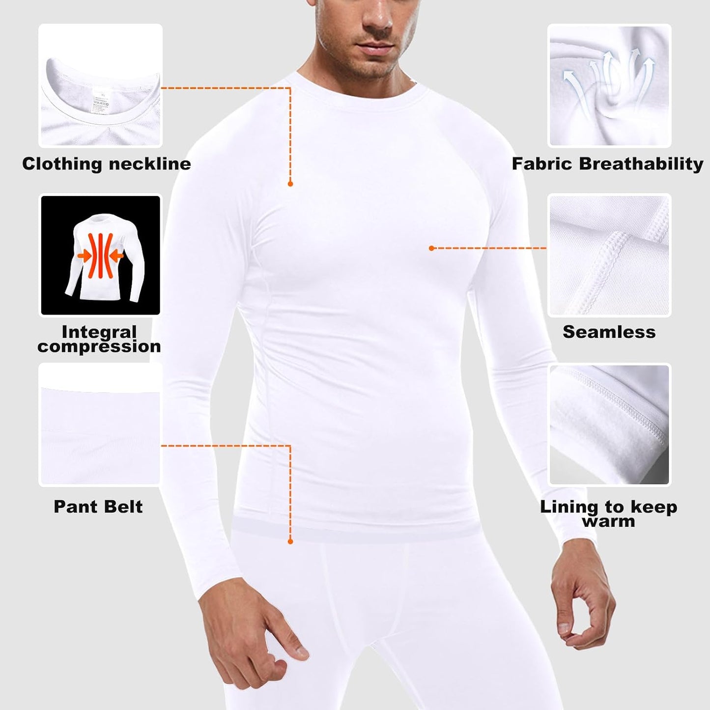 Kit ropa interior térmica hombre forro polar invierno caza