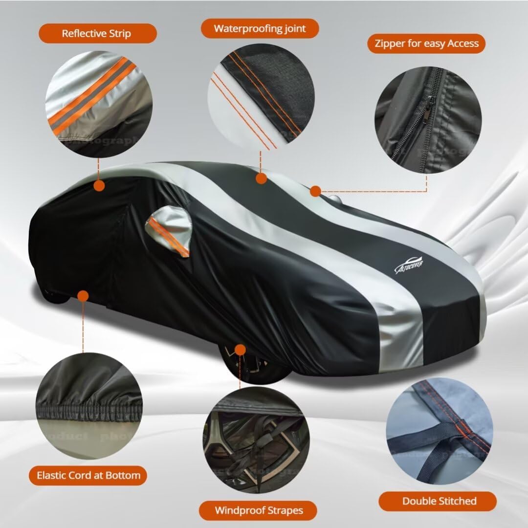 Funda impermeable coche rayas plateadas universal Audi A8 Lexus LS