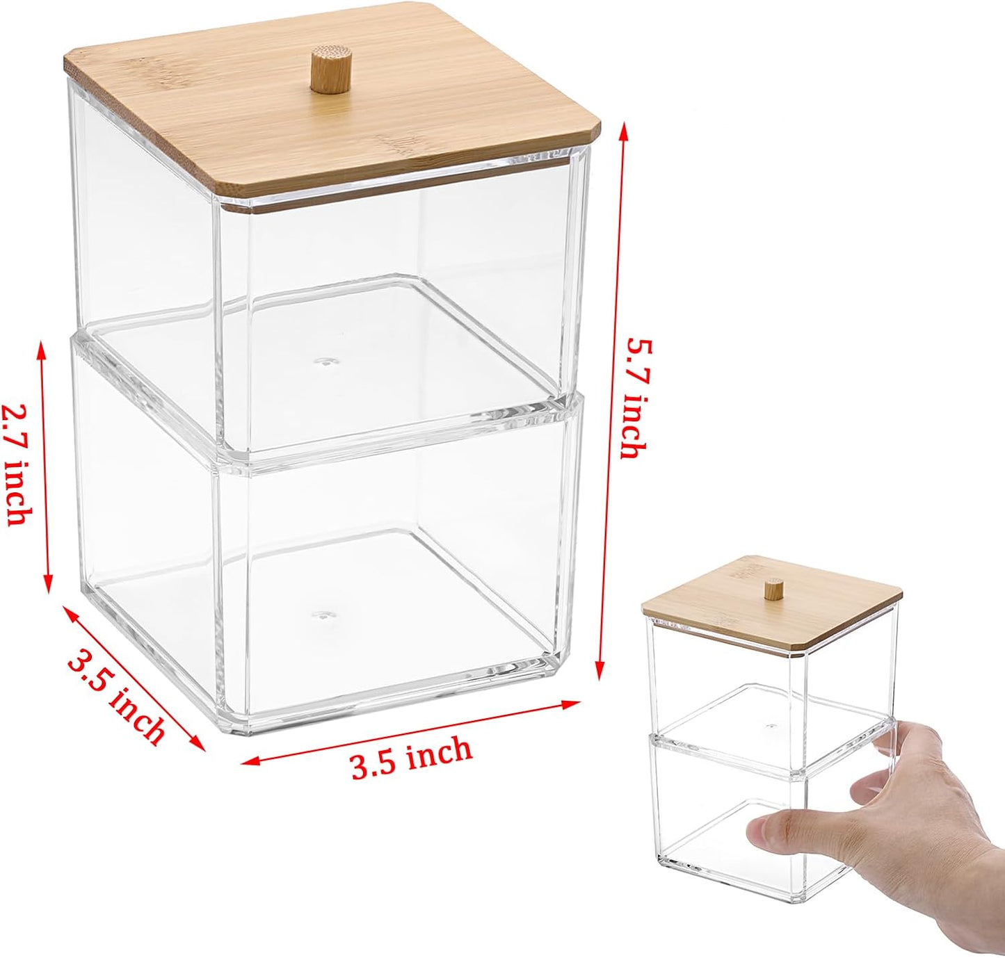 Organiz. clips papel transparente 2 capas bambú tapa
