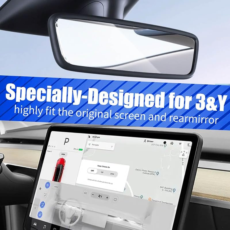 2 Pzas Marcos Silicona Pantalla Tesla Model 3 2017-25 Negro
