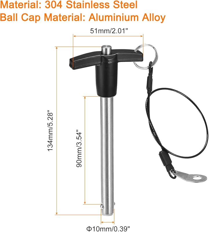 Pasadores bloqueo T acero inox 25/64 pulg