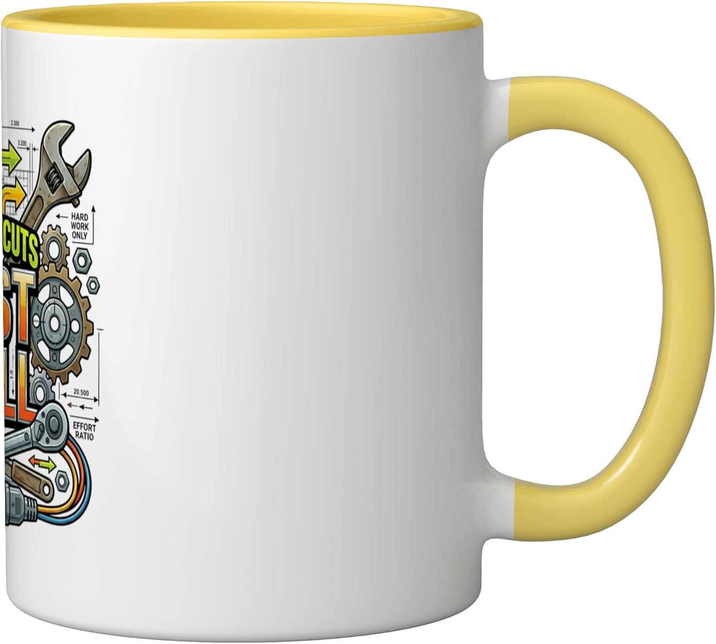 Taza cerámica industrial para taller amarillo/blanco