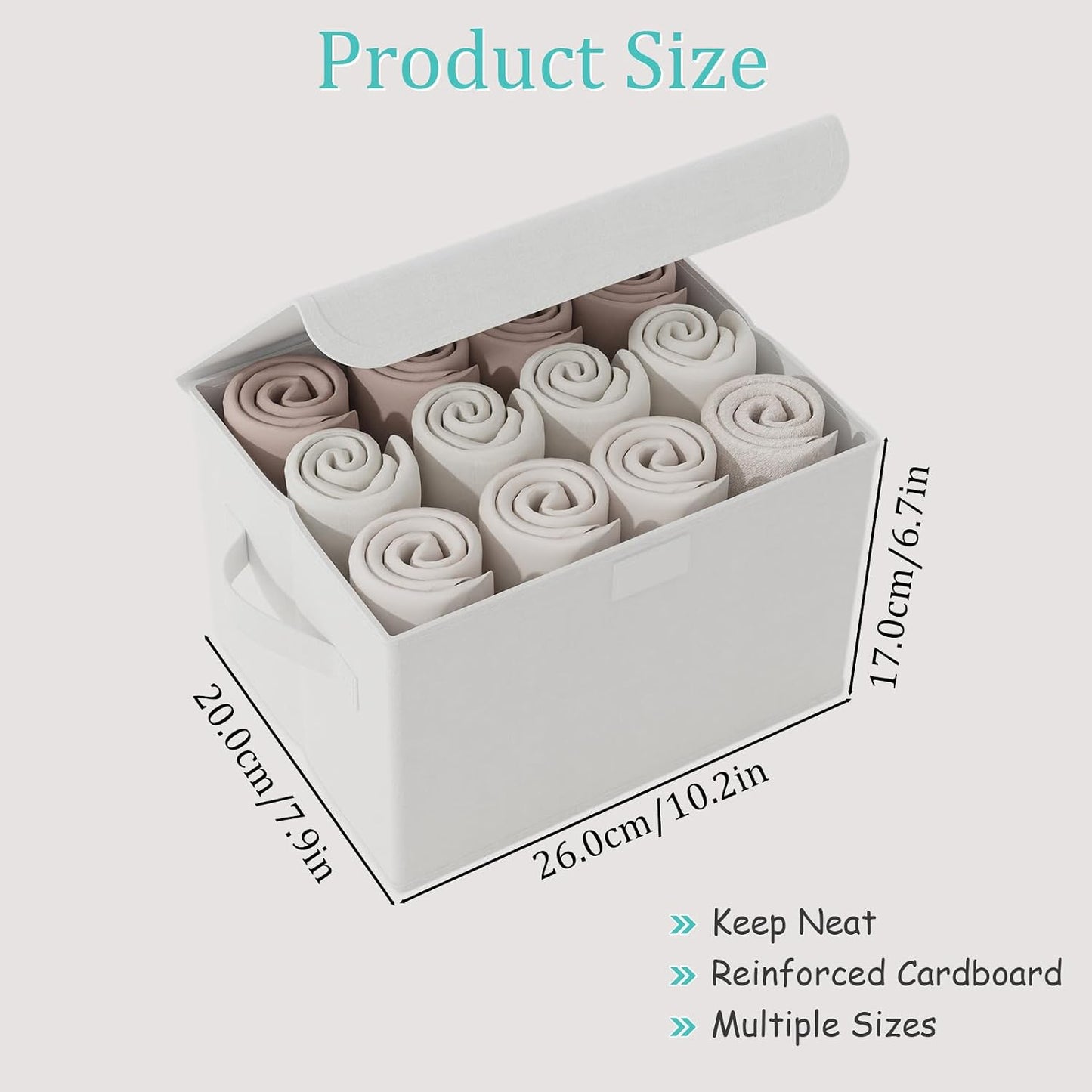 Cesta tela con tapa plegable apilable 2 pzas blanco