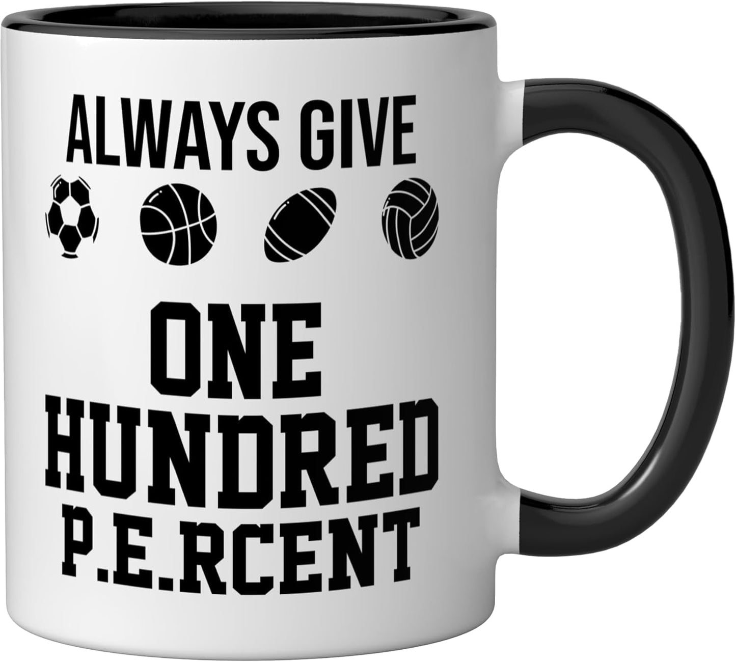 Taza Cerámica Educación Física Negro/Blanco