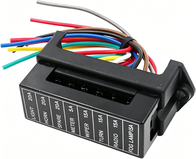 Portafusibles 2 entradas 8 salidas para coche barco 1~40A