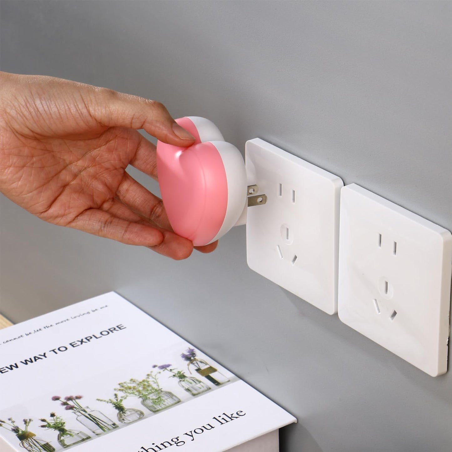Luz nocturna corazón para niños con sensor automático