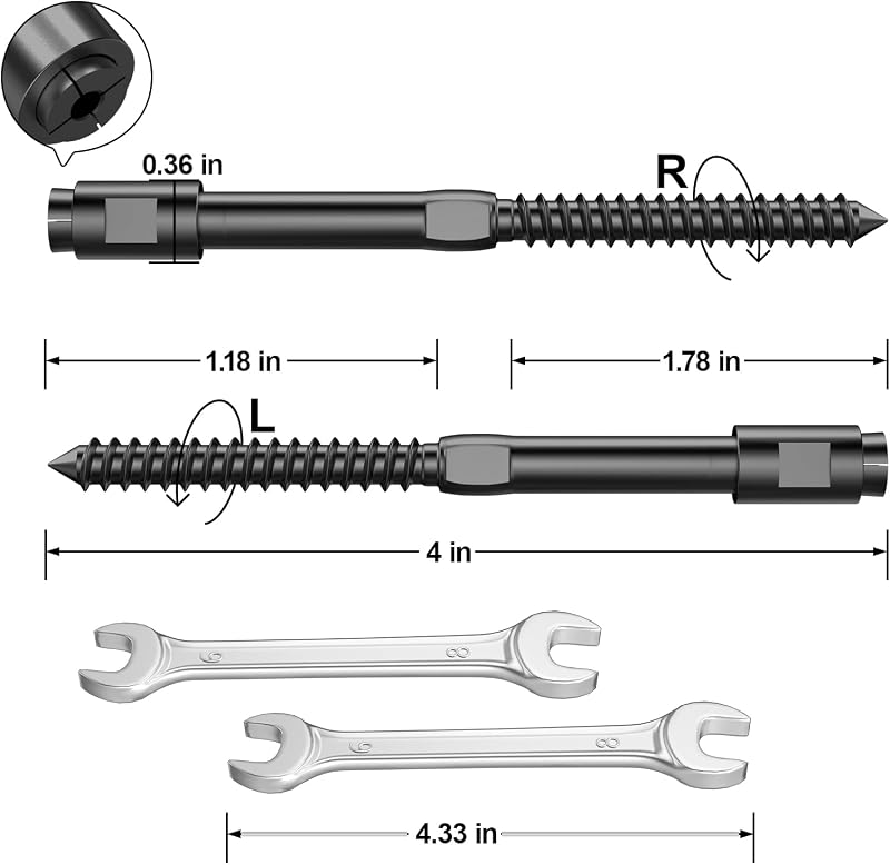 Kit 60 Tornillos Retardo Negro 1/8pulg Acero Inox T316