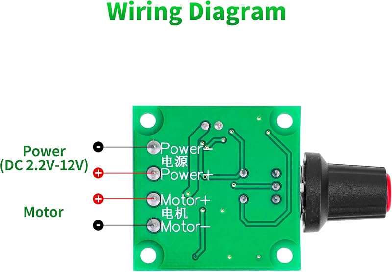 Controlador velocidad motor CC PWM 1.8-12V 30W ajustable