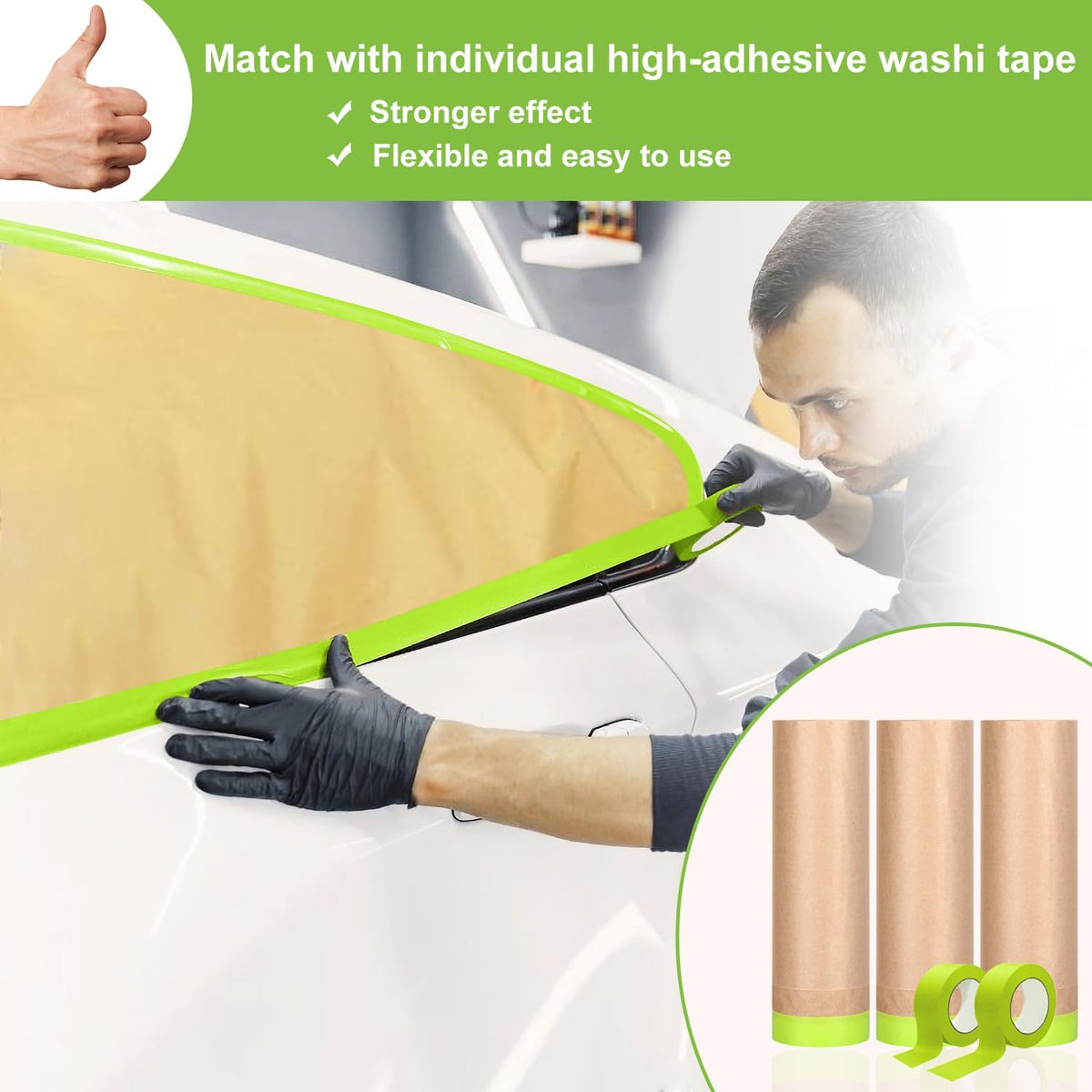 Papel enmascarar 24pulg x50pies para pintura auto