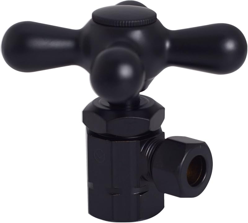 Válvula cierre angular 1/2x3/8 pulg negro 6 Pzas