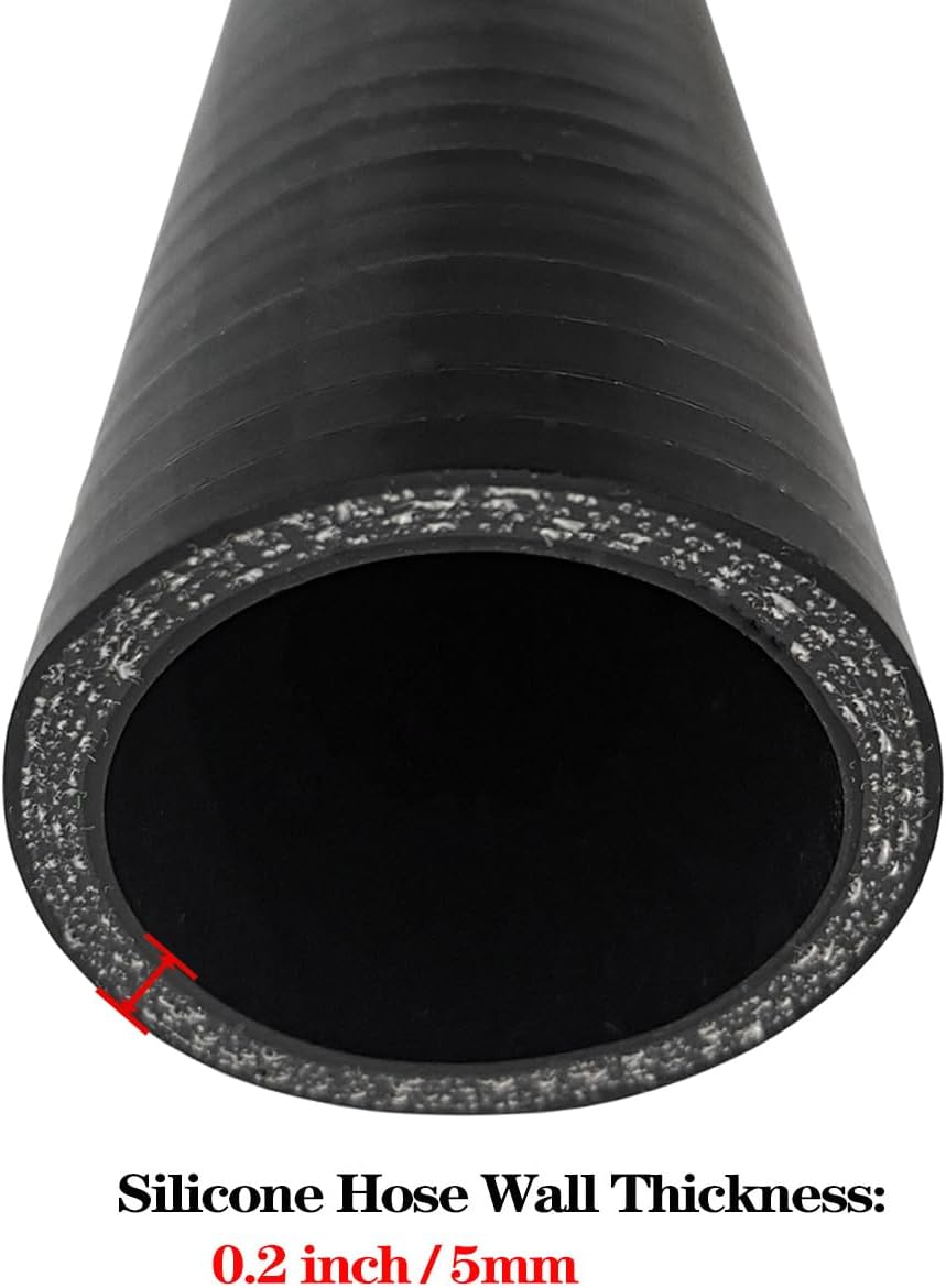 Manguera silicona 6" 4 capas reforzada turbo intercooler negro