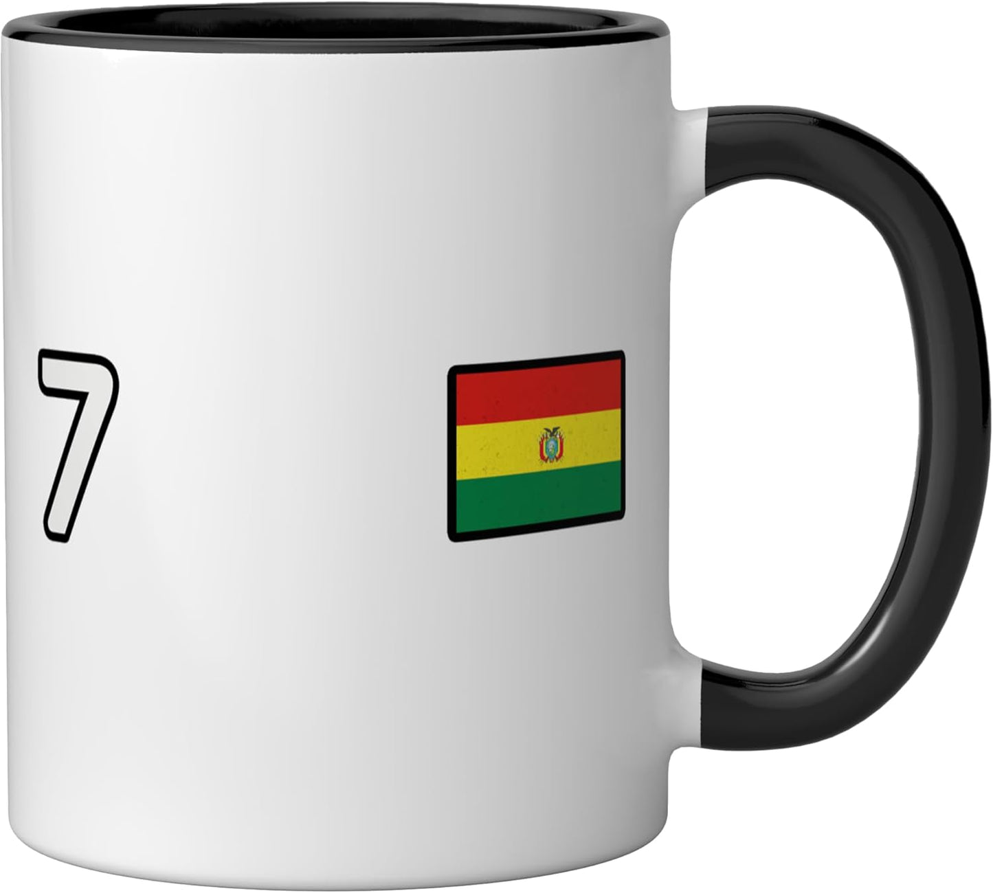 Taza Cerámica Bandera Bolivia Negro/Blanco