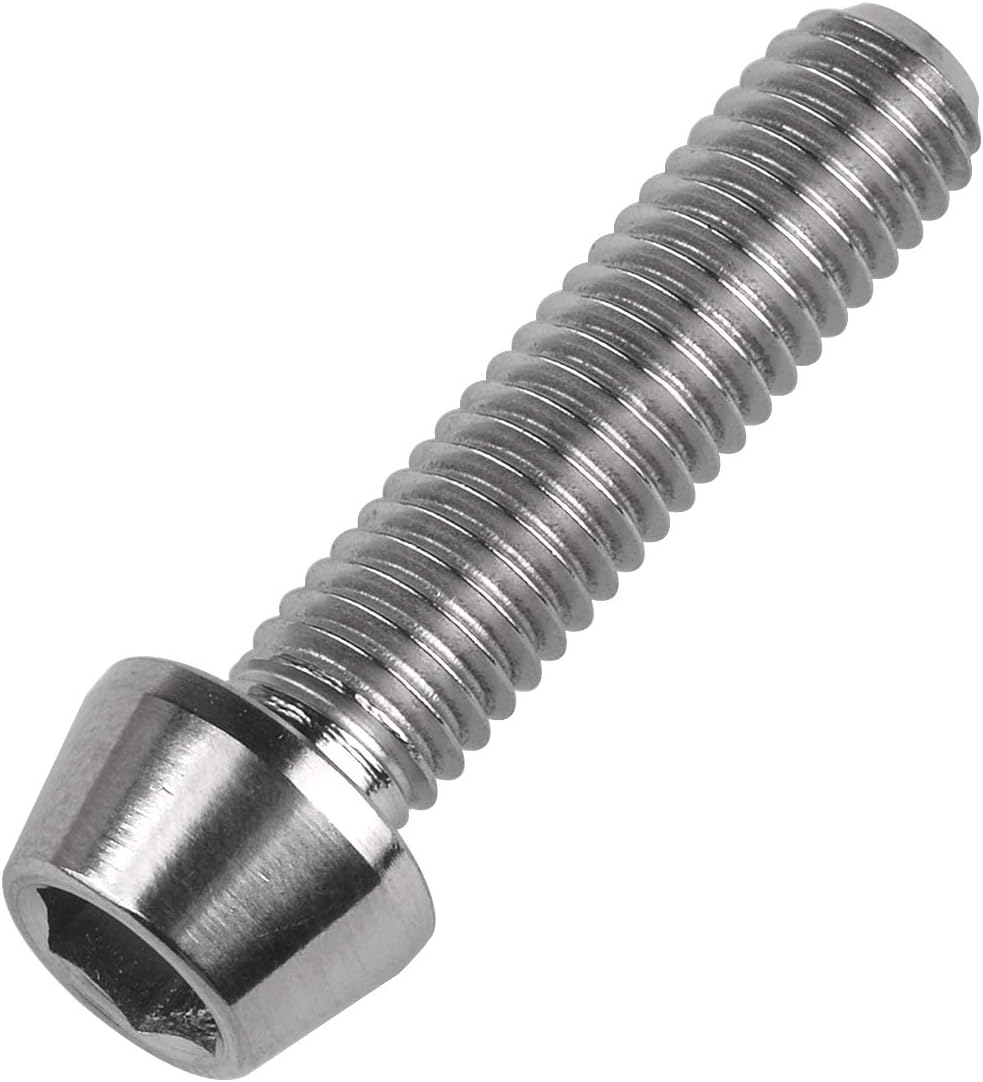 Tornillos hex cónicos M6 x 0.984pulg titanio paq 4