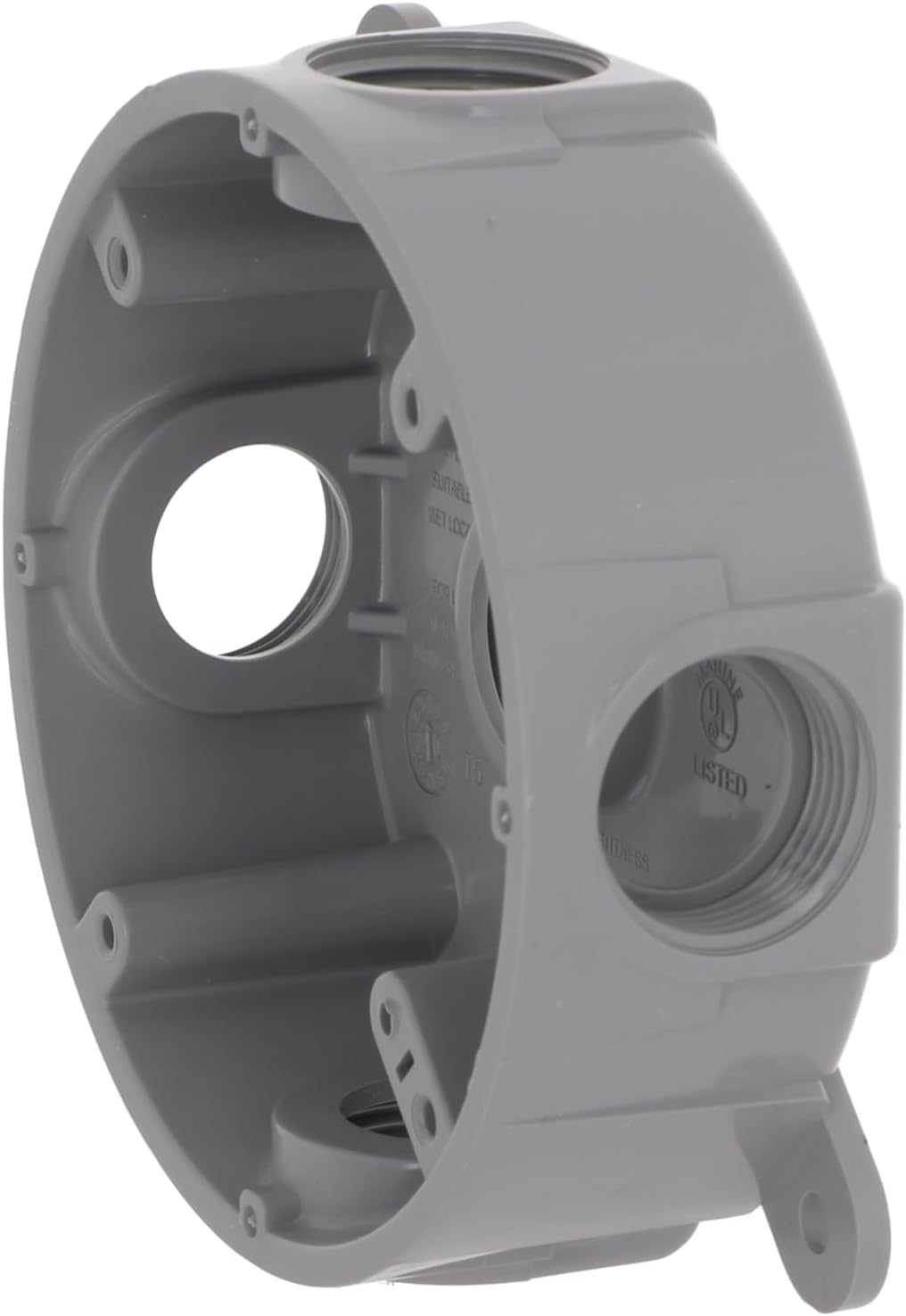 Caja redonda resistente 5 tomas 1/2 o 3/4pulg gris