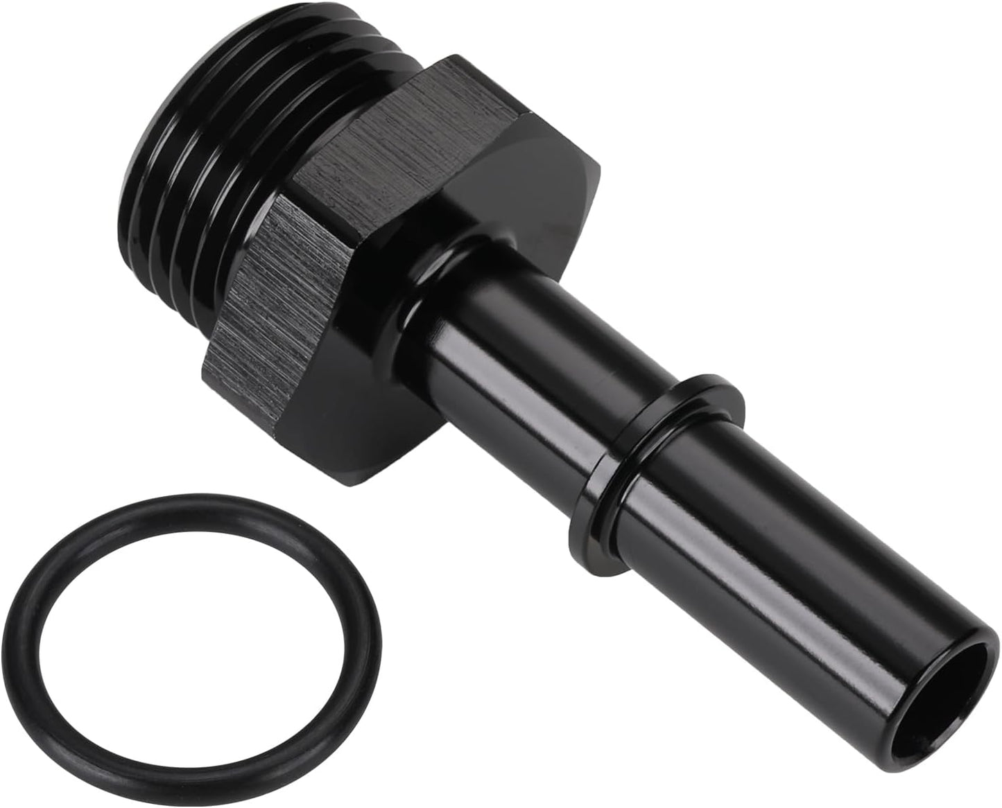 Adaptador combustible aluminio negro 3/8" SAE