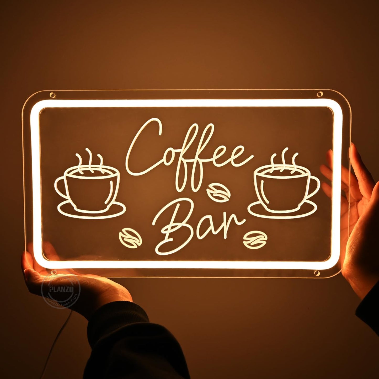 Letrero neón café bar cafetería pub tienda decoración