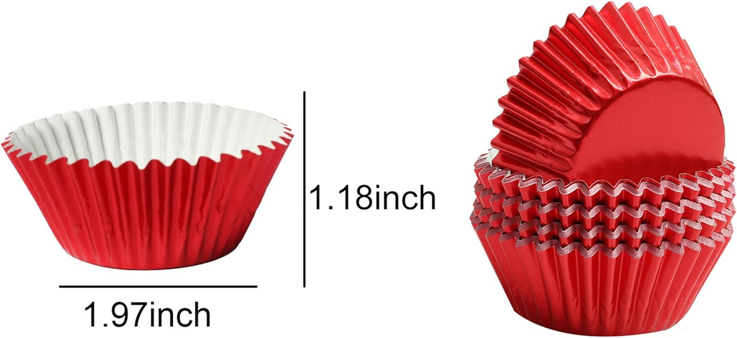 Forros cupcake papel aluminio rojo 100 uds