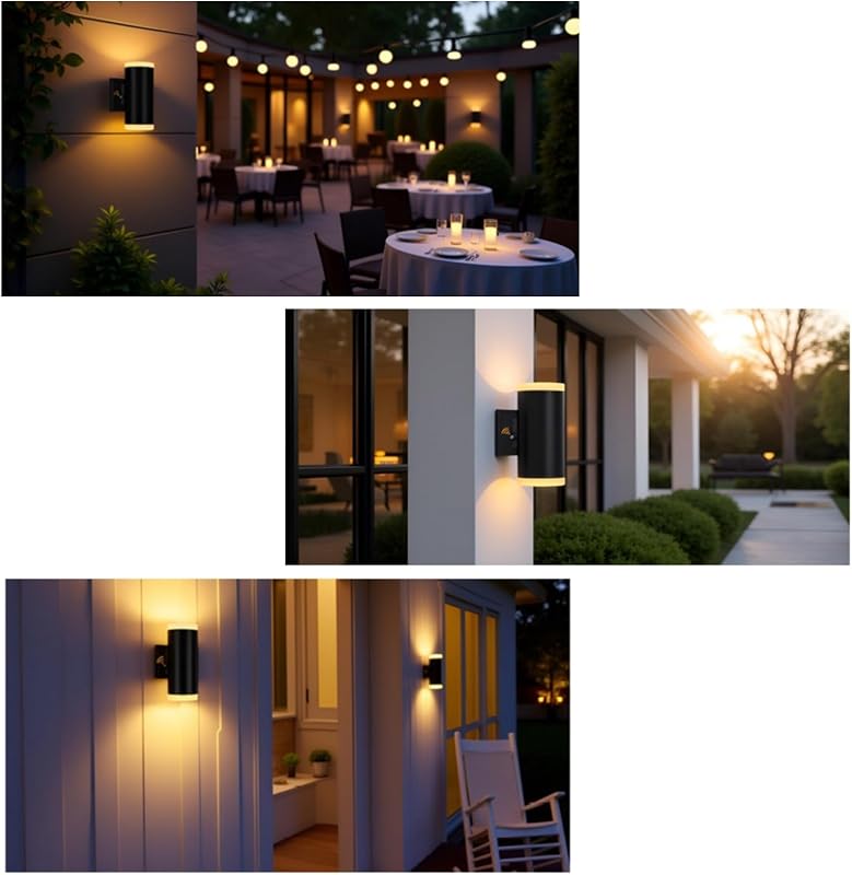 Lámpara pared exterior aluminio antioxidante pack 2