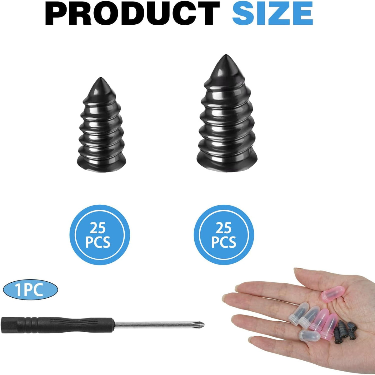 Kit clavos goma reparación neumáticos 2 tamaños vacío 50