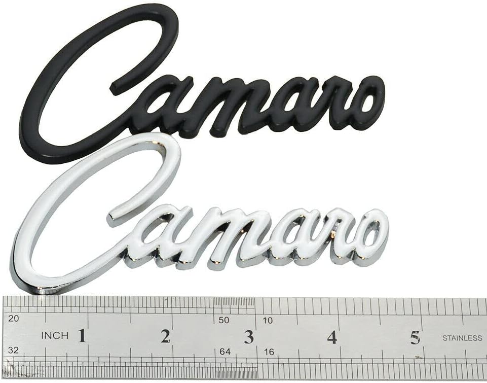 2 Pzas Emblema Camaro 3D Metal Plateado