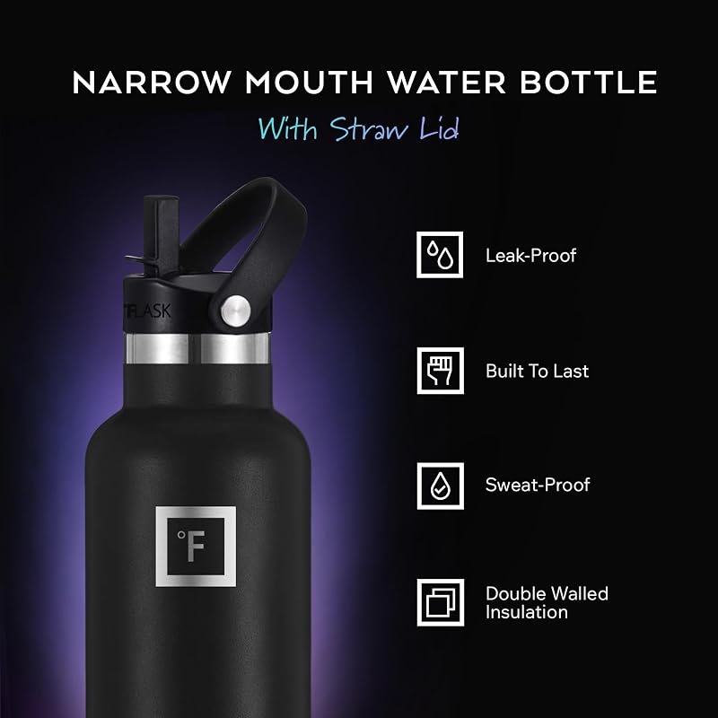 Botella agua deporte acero inox doble pared 32oz negro