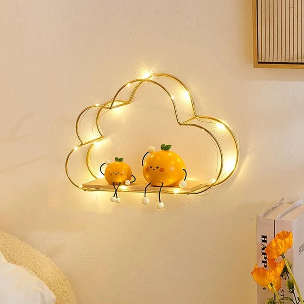 Estantes flotantes con luces LED para niños dormitorio