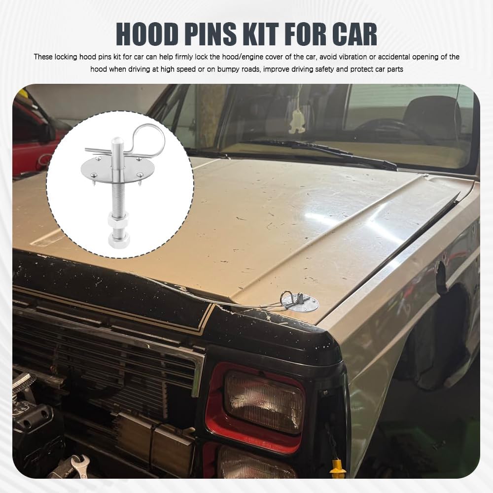 Kit pasadores capó acero inox con cordón de carreras