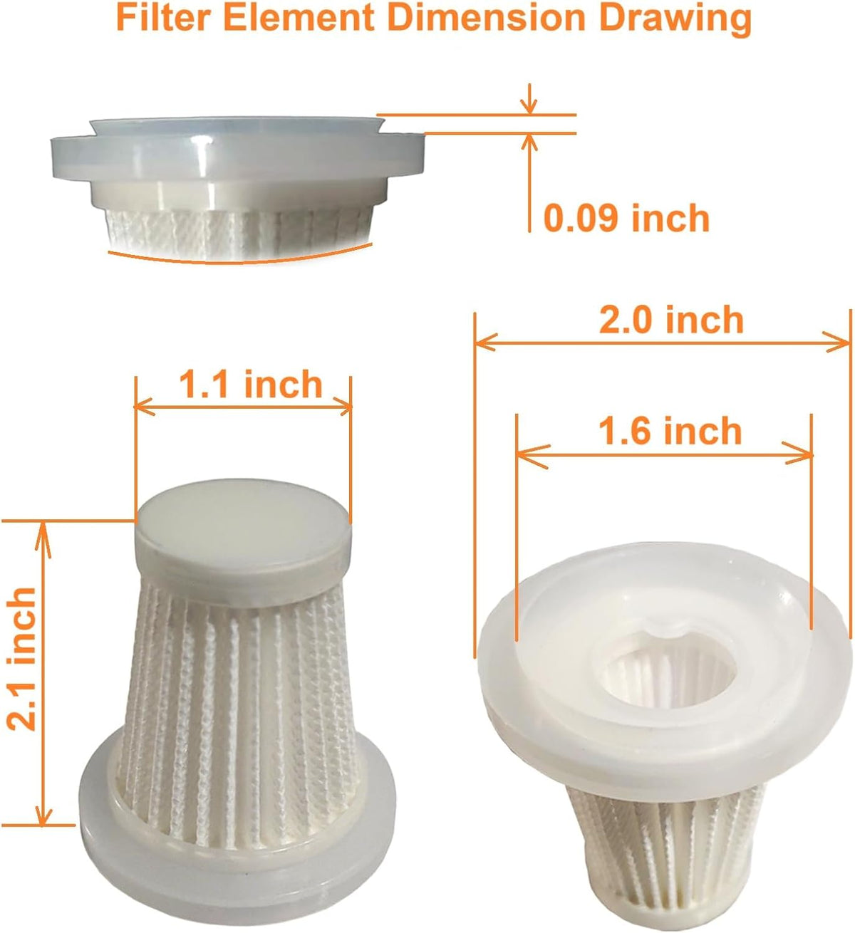 6 Filtros HEPA comp para NWDEY ST-6653PLUS Yomile AD005 VNOST S9