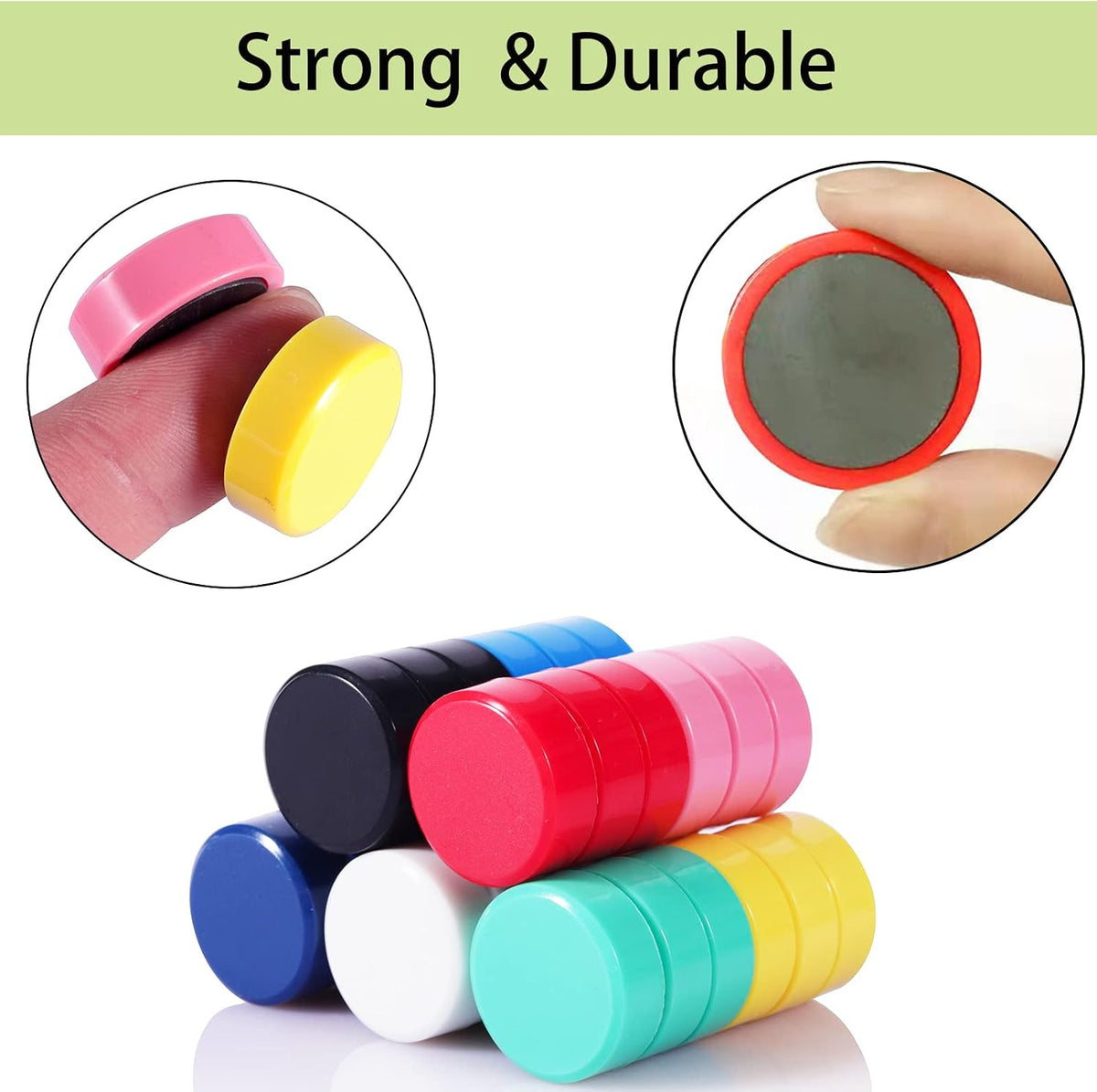 Pack 20 imanes 10 colores para nevera oficina
