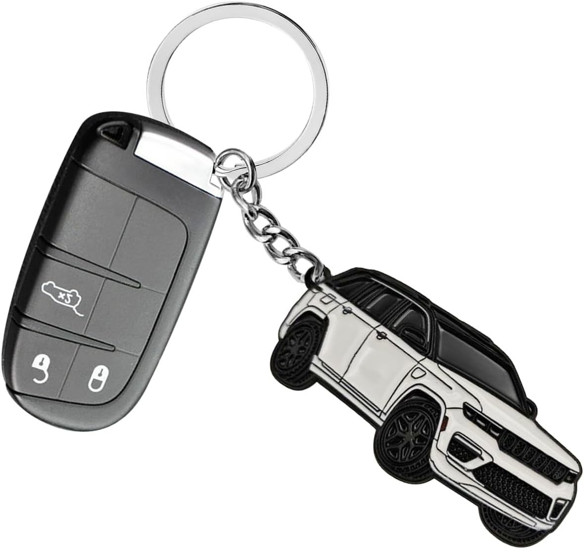 Llavero coche doble cara comp Grand Cherokee metal esmaltado